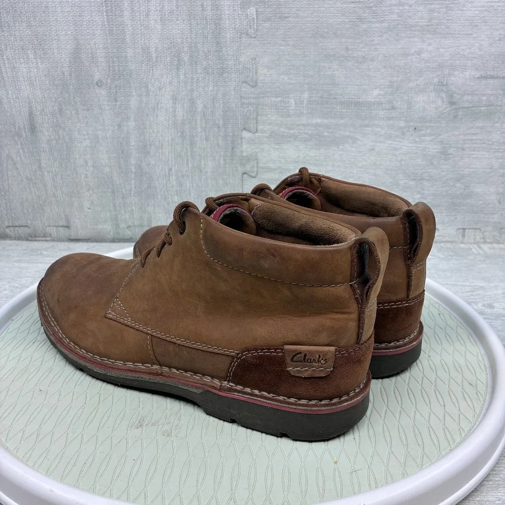 Clarks Chukka Boots Mens 12 Brown Leather Lace Up Ankle Casual 26119833